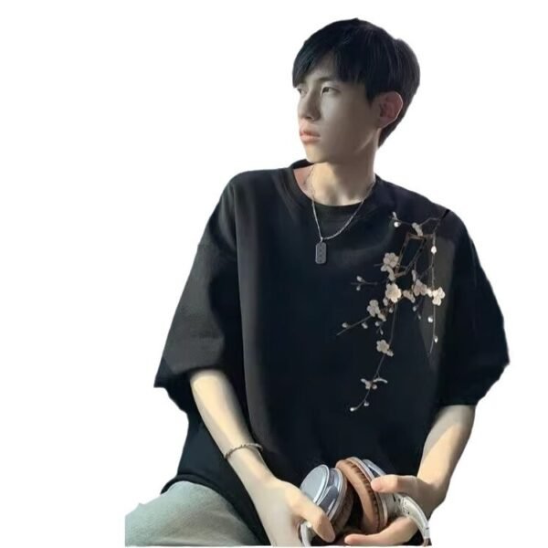 New Chinese Style Chinese Style Embroidery Men's T-shirt - Image 7