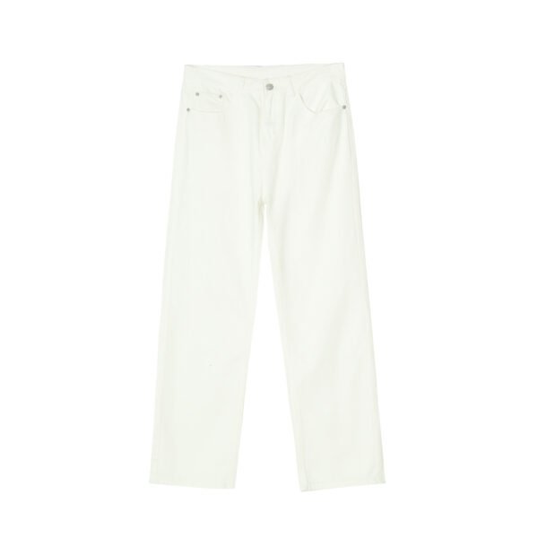 Black And White Basic Simple Jeans Men's Slim Trousers - Image 7