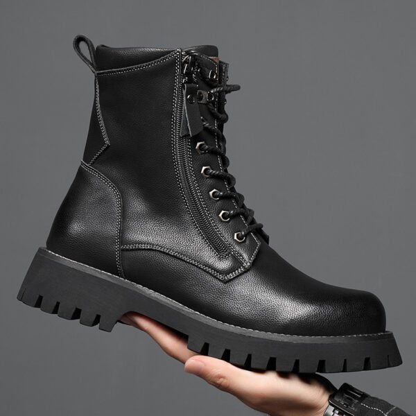 Worker Boot High Top British Style Thick Bottom Fleece-lined - Image 2
