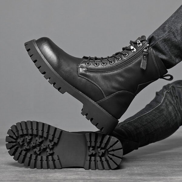 Worker Boot High Top British Style Thick Bottom Fleece-lined - Image 6