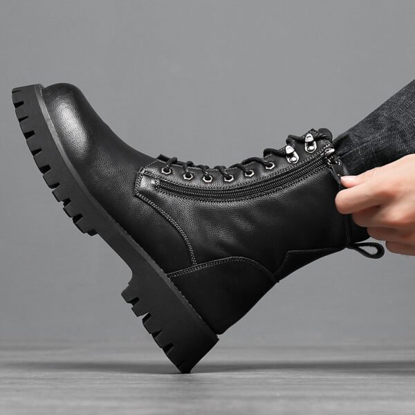 Worker Boot High Top British Style Thick Bottom Fleece-lined - Image 3