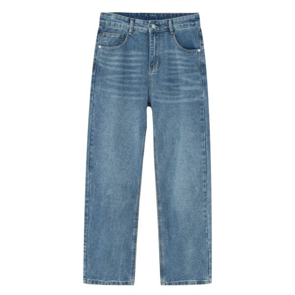 Black And White Basic Simple Jeans Men's Slim Trousers - Image 5