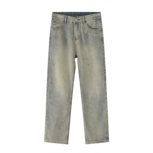 Black And White Basic Simple Jeans Men's Slim Trousers - Image 3