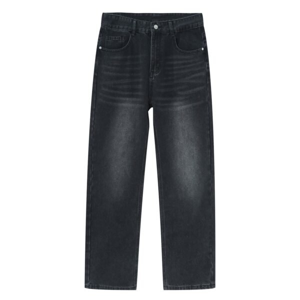 Black And White Basic Simple Jeans Men's Slim Trousers - Image 6