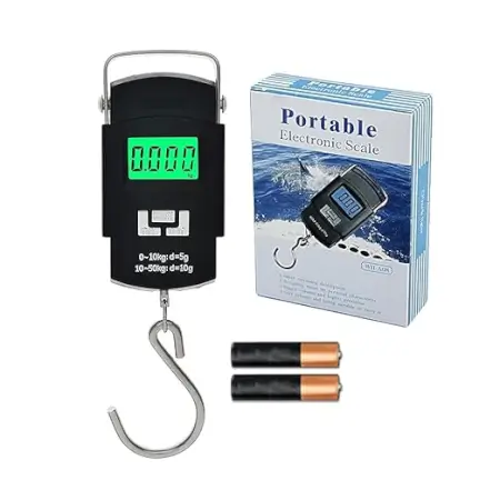 Electronic Portable Fishing Hook Type Digital LED Screen Luggage Weighing Scale, 50 kg/110 Lb (Black) ( default, Standard )