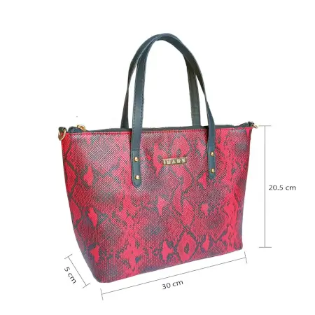 Stylish Handbag For Women & Girls (Tote) Made With Vegan Leather ( red, Standard )