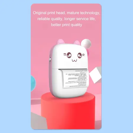 Pocket Mini Printer, Mobile Phone Bluetooth Connection Wireless Mini Thermal Printer with Android or iOS APP for Pictures, Portable Smart Printer, Contains 1 Rolls Thermal Paper.