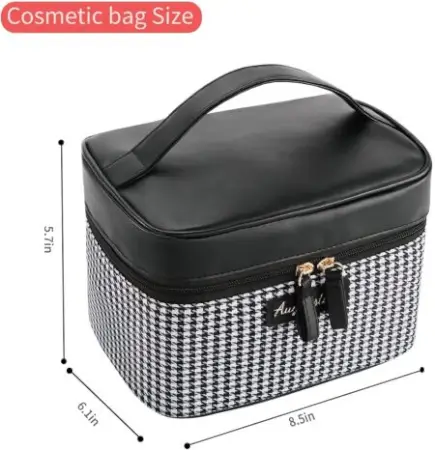 15 Cms Makeup Bag Cosmetic Organizer Toiletry Storage Pouch ( black, OneSize )