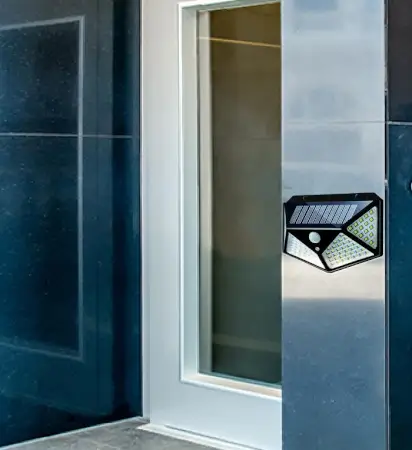 Outdoor Solar Lamp 100 LED PIR Motion Sensor Wall Light Waterproof, Solar Powered ( default, Standard )