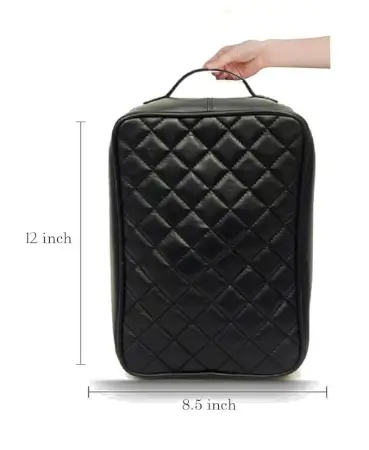 Shoe Bag Footwear Organizer PU Leather Multipurpose Portable Shoes Storage Bags ( black, OneSize )