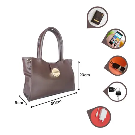Stylish Handbag For Women & Girls (Shoulder Bag) Made With Vegan Leather ( brown, Standard )
