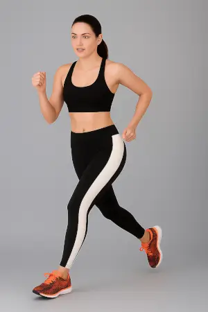 Premium Quality Mid-Waist Gym Leggings | Soft Yoga Pants | Stylish Fitness Tights for Girls or Women ( black, S )