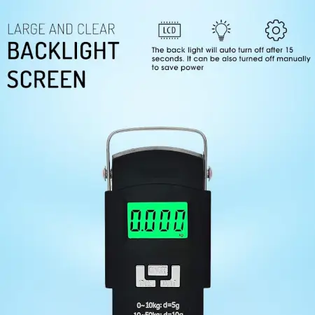 Electronic Portable Fishing Hook Type Digital LED Screen Luggage Weighing Scale, 50 kg/110 Lb (Black) ( default, Standard )
