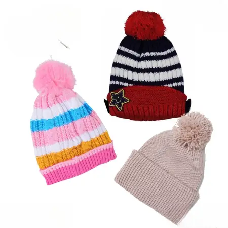 Cap for Winter Woolen Knitted Black Inside Fur Caps ( black, Standard )