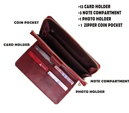 Ladies Wallet Womens Clutch Purse for Luxury Daily Use Casual & Formal Maroon ( maroon, OneSize )