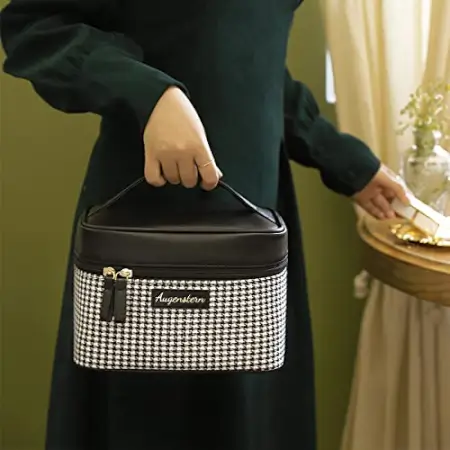 15 Cms Makeup Bag Cosmetic Organizer Toiletry Storage Pouch ( black, OneSize )