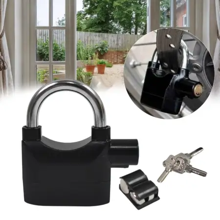 Waterproof Siren Alarm Padlock Anti-Theft Security Lock with 3 Keys ( default, Standard )