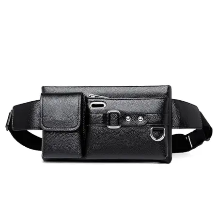 Mens & Womens Waist Bag/Pouch Fanny Pack Belt Bags with Adjustable Strap ( black, OneSize )